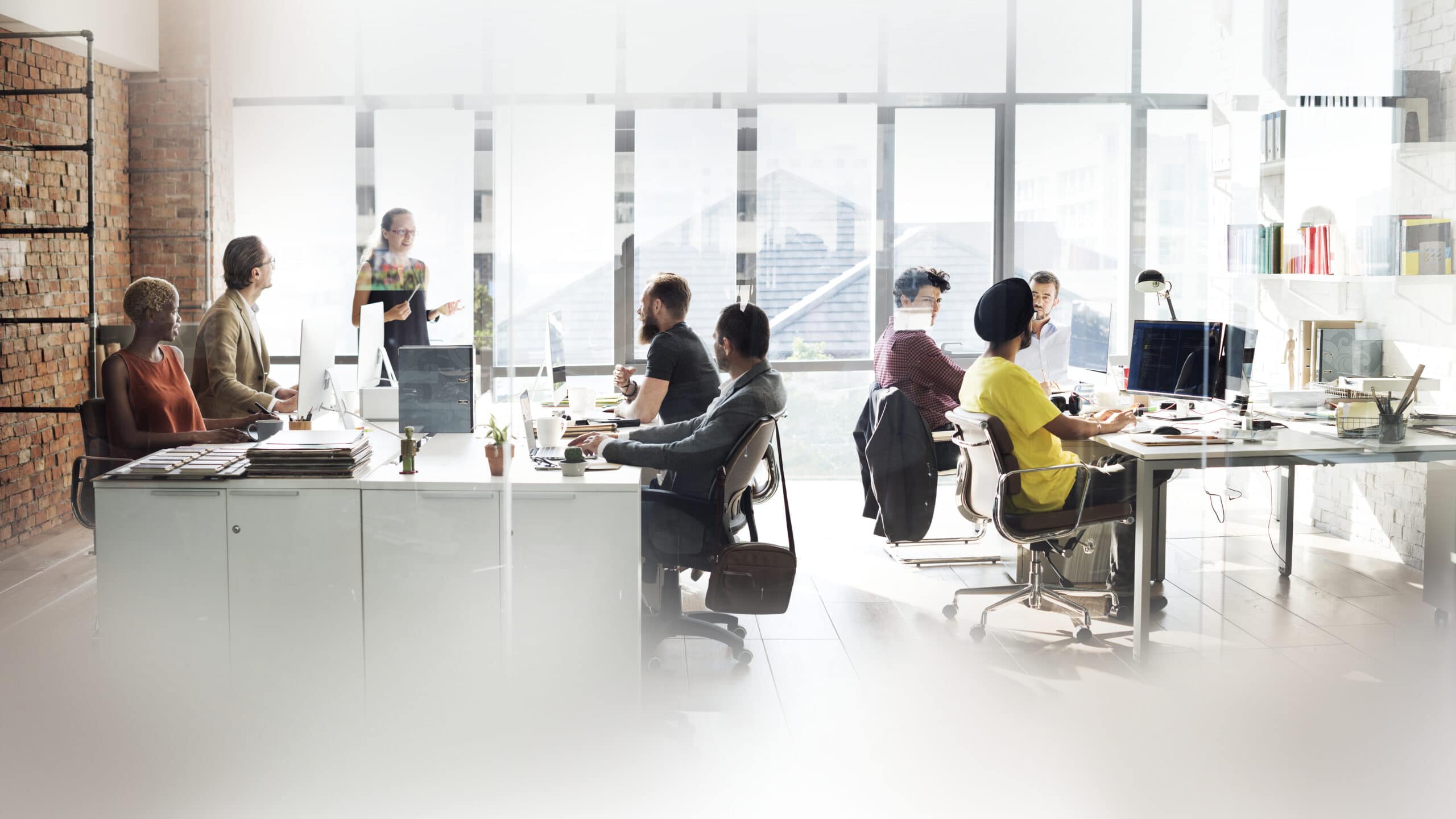 Diverse people working in the office